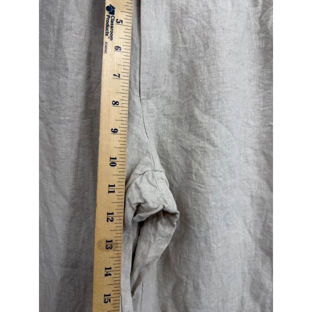 Free‎ Line Athens Linen Pants Mens XL Beige Elastic Waist Breathable Trousers